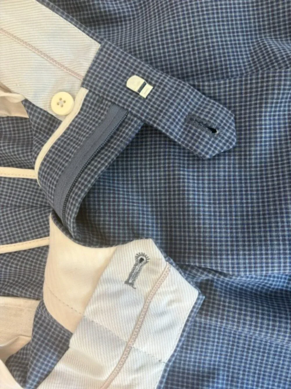 Lauren Ralph Lauren Men’s Dress Pants 34x30 Stretch Plaid Check Gray Blue Slacks